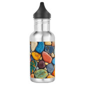 Farbige Steine Edelstahlflasche (Links)
