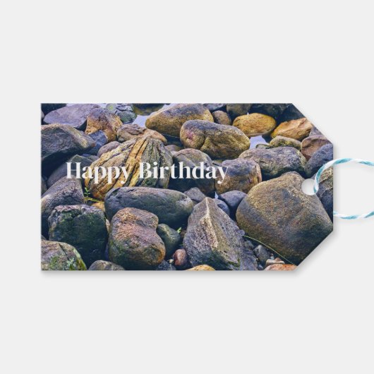Farbige Steine Geschenkanhänger (Vorderseite (Horizontal))