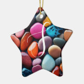 Farbige Steine Keramik Ornament (Links)