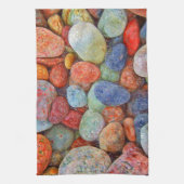 Farbige Steine, Kies, Felsen Geschirrtuch (Vertikal)