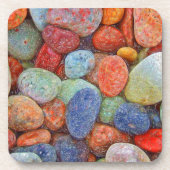 Farbige Steine, Kies, Felsen Getränkeuntersetzer (Vorderseite)