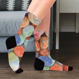 Farbige Steine, Kies, Felsen Socken