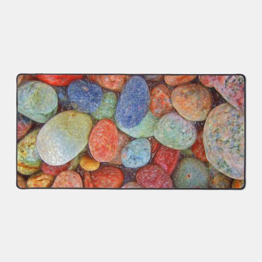 Farbige Steine, Kies, Steine und Wasser Schreibtischunterlage (Vorderseite)