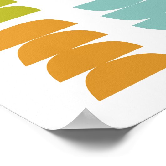 Farbige Steine Mitte Jahrhundert Modernes Abstrakt Poster (Ecke)