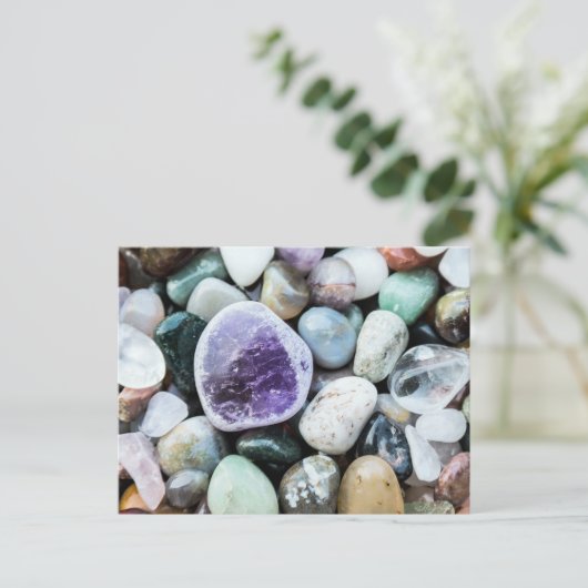 Farbige Steine Postkarte (Stehend Vorderseite)