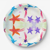 Farbige Sterne Custom Paper Teller 9 in (Vorderseite)