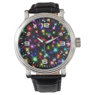 Farbige Sterne Feuerwerke Design-27317 Armbanduhr