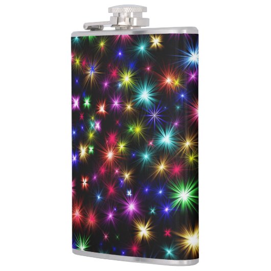 Farbige Sterne Feuerwerke Design-27317 Flachmann (Links)