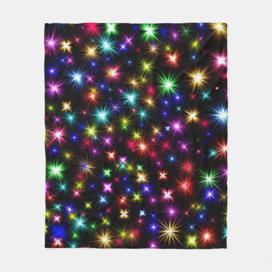 Farbige Sterne Feuerwerke Design-27317 Fleecedecke (Vorderseite)