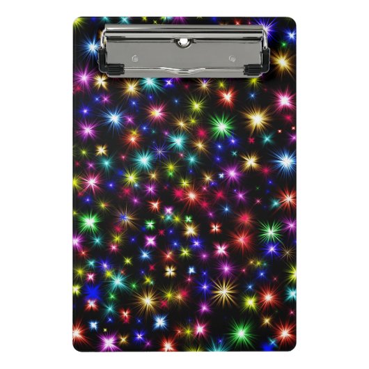 Farbige Sterne Feuerwerke Design-27317 Mini Klemmbrett (Vorderseite)