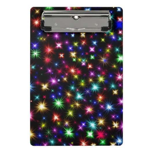 Farbige Sterne Feuerwerke Design-27317 Mini Klemmbrett (Vorderseite)