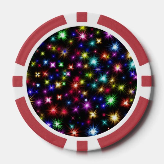 Farbige Sterne Feuerwerke Design-27317 Pokerchips (Vorderseite)