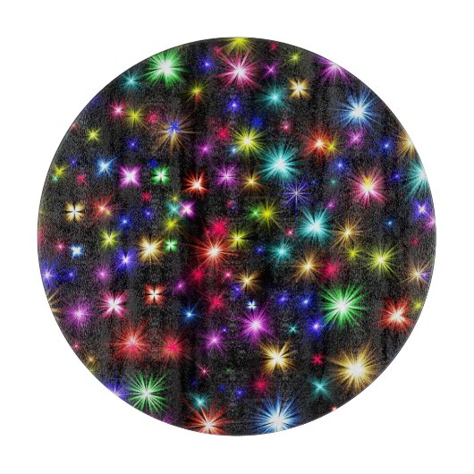 Farbige Sterne Feuerwerke Design-27317 Schneidebrett (Vorderseite)