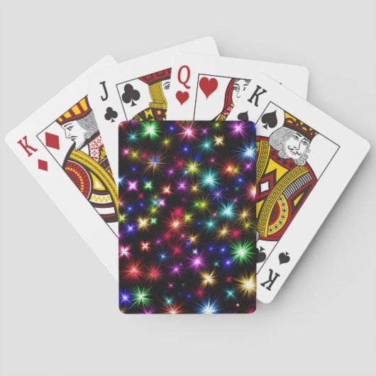 Farbige Sterne Feuerwerke Design-27317 Spielkarten (Rückseite)