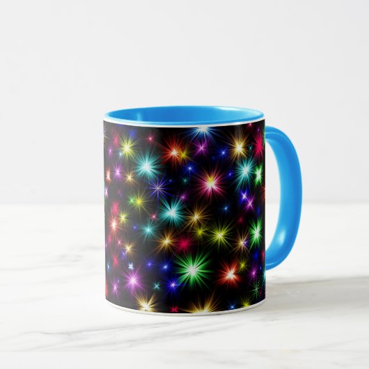 Farbige Sterne Feuerwerke Design-27317 Tasse (VorderseiteRechts)