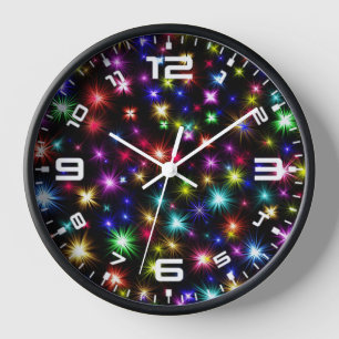 Farbige Sterne Feuerwerke Design-27317 Uhr