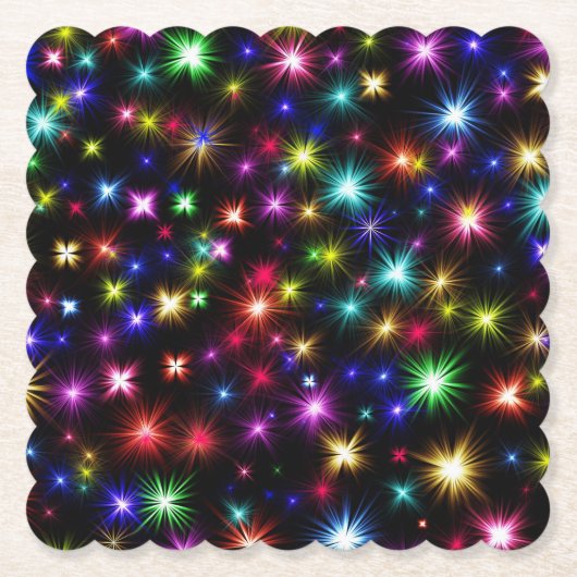 Farbige Sterne Feuerwerke Design-27317 Untersetzer (Vorderseite)