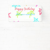 Farbige Sterne glücklich Geburtstag hinzufügen Nam Banner (InSitu)