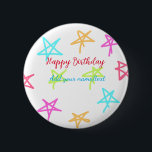 Farbige Sterne glücklich Geburtstag hinzufügen Nam Button<br><div class="desc">Entwurf</div>