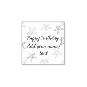 Farbige Sterne glücklich Geburtstag hinzufügen Nam Gummistempel (Prägung)