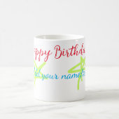 Farbige Sterne glücklich Geburtstag hinzufügen Nam Kaffeetasse (Mittel)