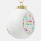 Farbige Sterne glücklich Geburtstag hinzufügen Nam Keramik Kugel-Ornament (Links)