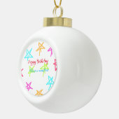 Farbige Sterne glücklich Geburtstag hinzufügen Nam Keramik Kugel-Ornament (Rechts)