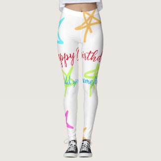 Farbige Sterne glücklich Geburtstag hinzufügen Nam Leggings