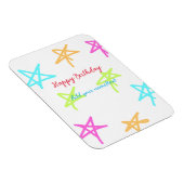 Farbige Sterne glücklich Geburtstag hinzufügen Nam Magnet (Rechte Seite)