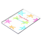 Farbige Sterne glücklich Geburtstag hinzufügen Nam Notizblock (Linke Seite)