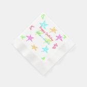 Farbige Sterne glücklich Geburtstag hinzufügen Nam Serviette (Ecke)