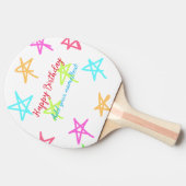 Farbige Sterne glücklich Geburtstag hinzufügen Nam Tischtennis Schläger (Seitenansicht)