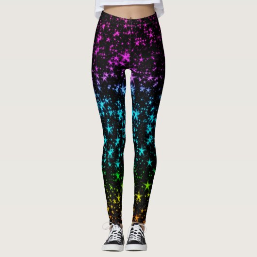 Farbige Sterne Leggings (Vorderseite)