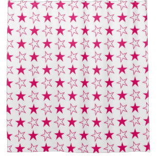 Farbige Sterne nahtlose Muster, rosa Sterne Vintag Duschvorhang