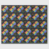 Farbige Sterne + Regenbogen-Muster "53" Event # Geschenkpapier (Flach)