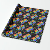 Farbige Sterne + Regenbogen-Muster "53" Event # Geschenkpapier (Ungerollt)