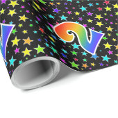 Farbige Sterne + Regenbogenmuster "2" Ereignis # Geschenkpapier (Rolleneckpunkt)