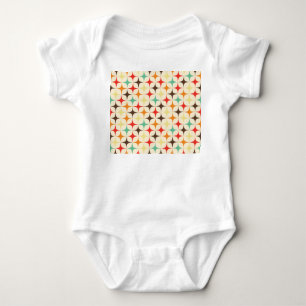 Farbige Sterne Retro Geometrisches Muster Baby Strampler