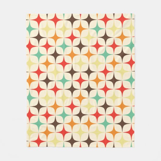 Farbige Sterne Retro Geometrisches Muster Fleecedecke (Vorderseite)