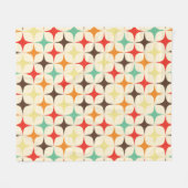 Farbige Sterne Retro Geometrisches Muster Fleecedecke (Vorderseite (Horizontal))