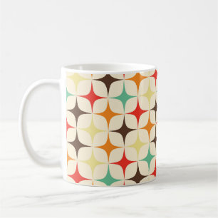 Farbige Sterne Retro Geometrisches Muster Kaffeetasse