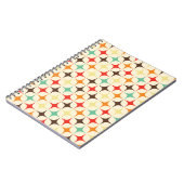 Farbige Sterne Retro Geometrisches Muster Notizblock (Linke Seite)
