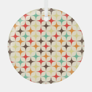 Farbige Sterne Retro Geometrisches Muster Ornament Aus Glas