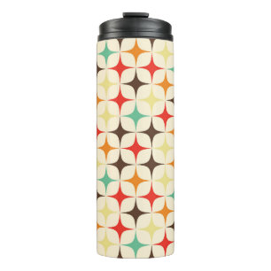 Farbige Sterne Retro Geometrisches Muster Thermosbecher