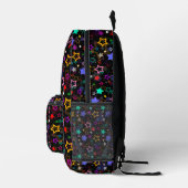 Farbige Sterne Schwarz  Bedruckter Rucksack (Rechts)