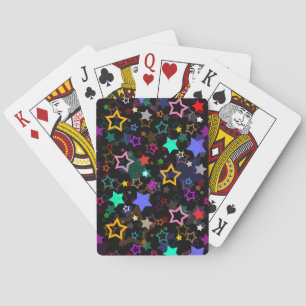 Farbige Sterne Schwarz Spielkarten