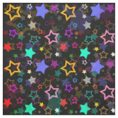Farbige Sterne Schwarz Stoff (Muster)