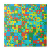 Farbige Sterne und Kreuze Fliese (Vorderseite)