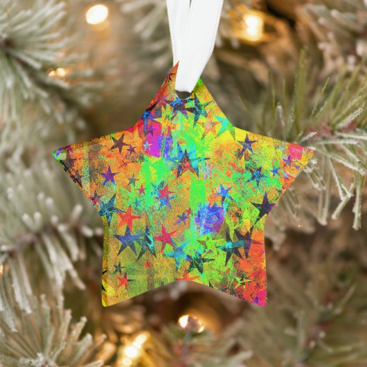 Farbige Sterne und Textur Ornament (Baum)