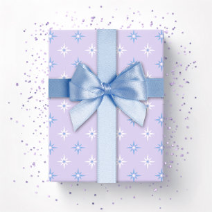 Farbige Sternenfunken in Blau und Lila Geschenkpapier